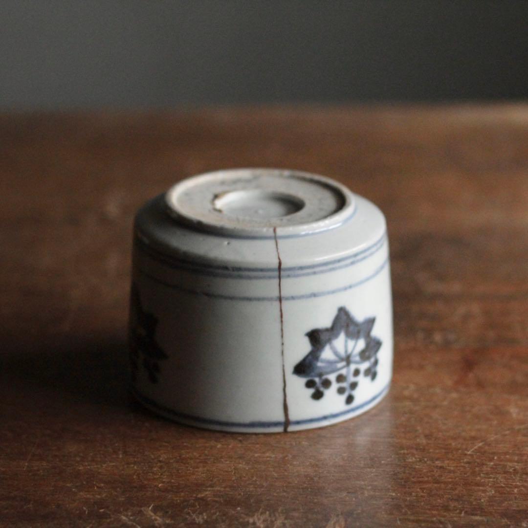 古伊万里 染付 五三の桐文様 筒茶碗 火入れ 古美術 古道具 アンティーク