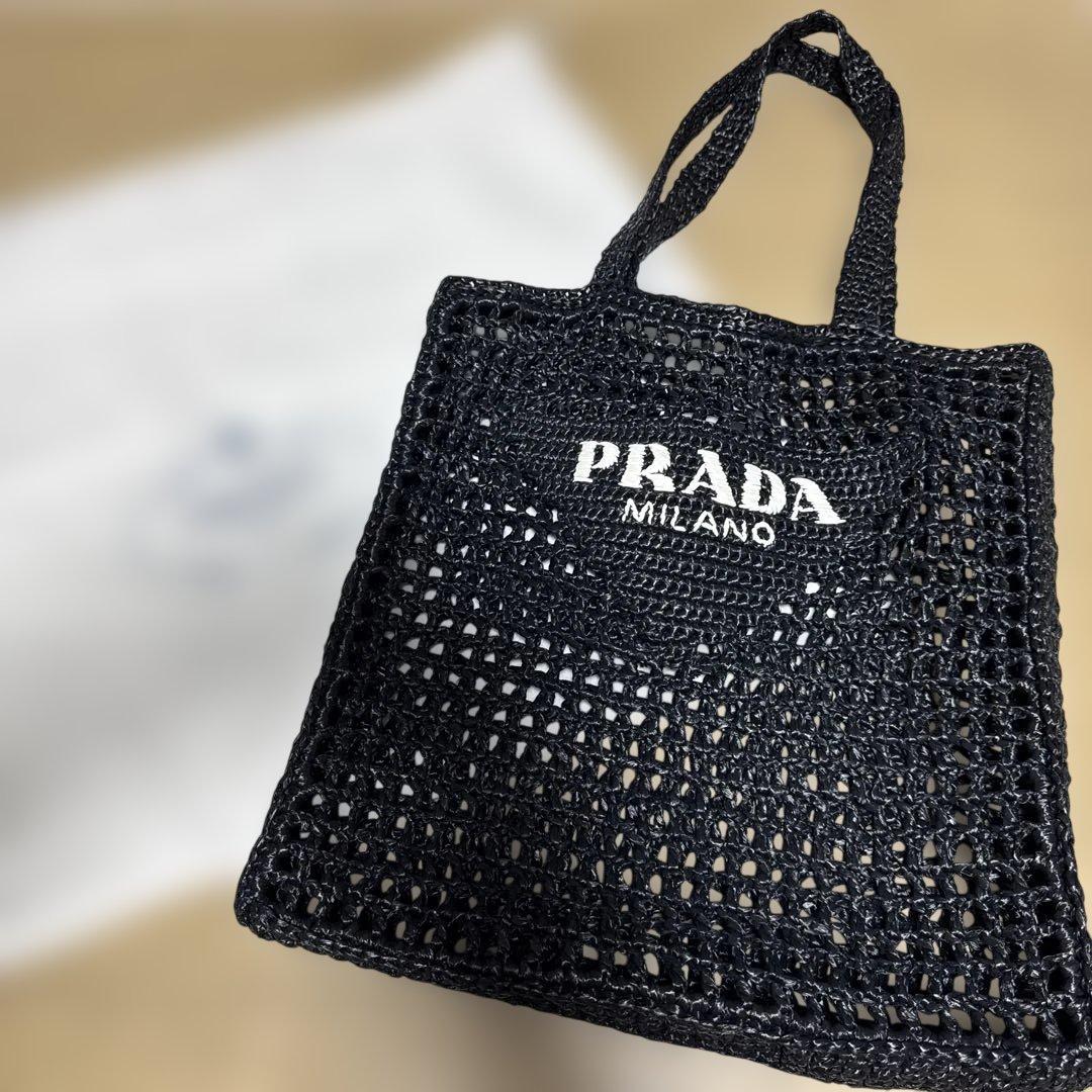PRADA クロシェトートバッグ Prada クロシェ トートバッグ | ブラック | FARFETCH JP