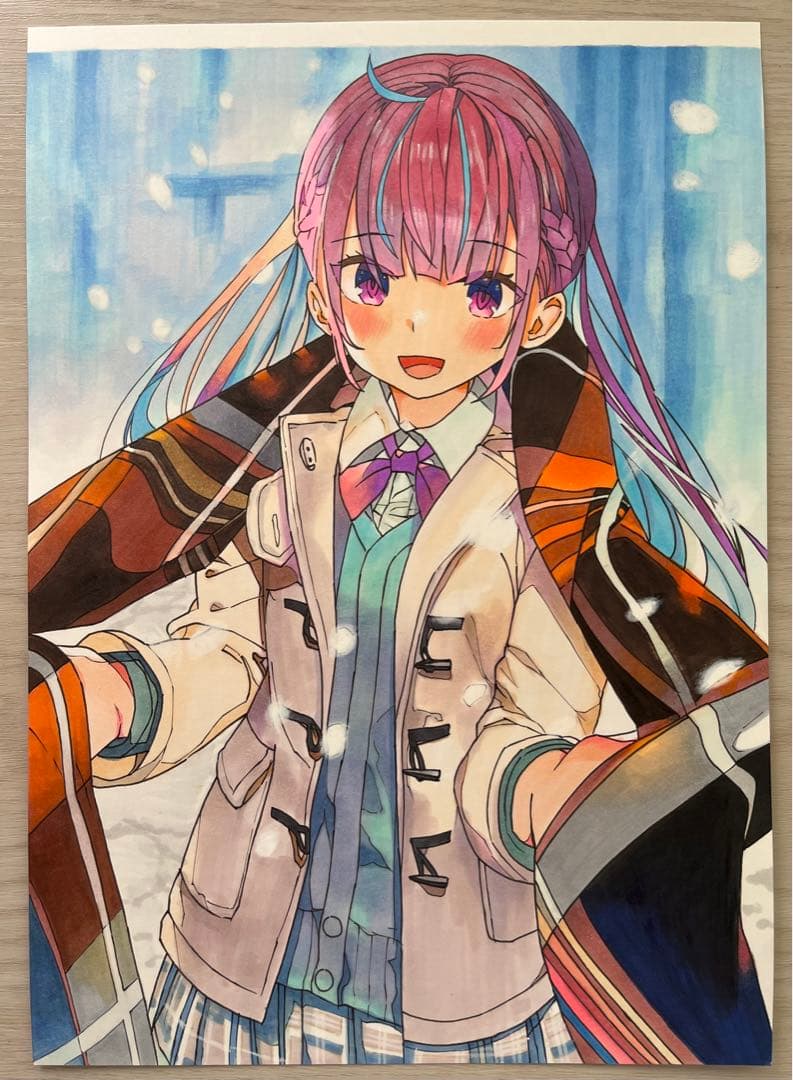 手描きイラスト コピック 色鉛筆画 A4 No.9 - メルカリ