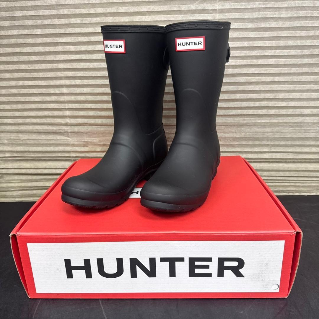 ☆未使用　HUNTER　レインブーツ　ショート バック アジャスタブル　23㎝ HUNTER（ハンター） レインブーツ レディース オリジナル ショート