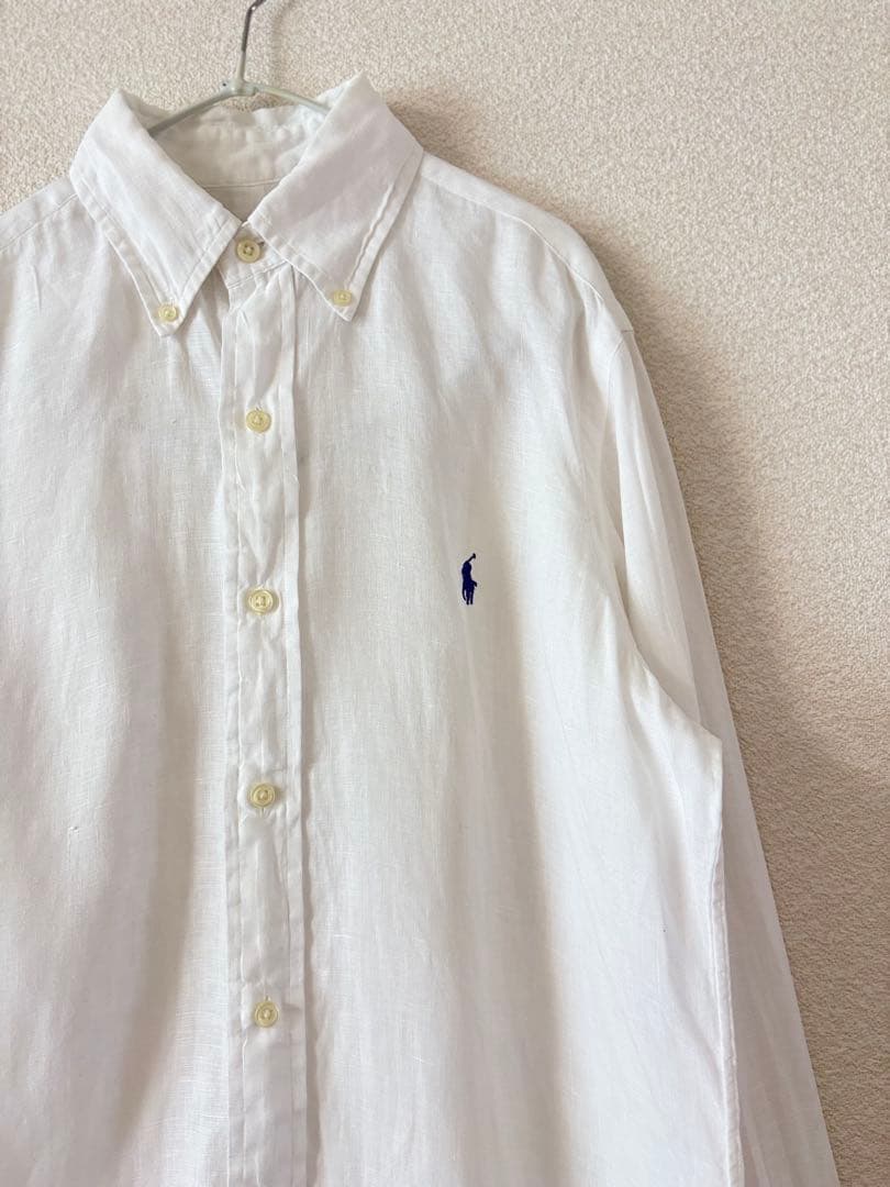 ラルフローレン リネン 麻 白 シャツ XS 165