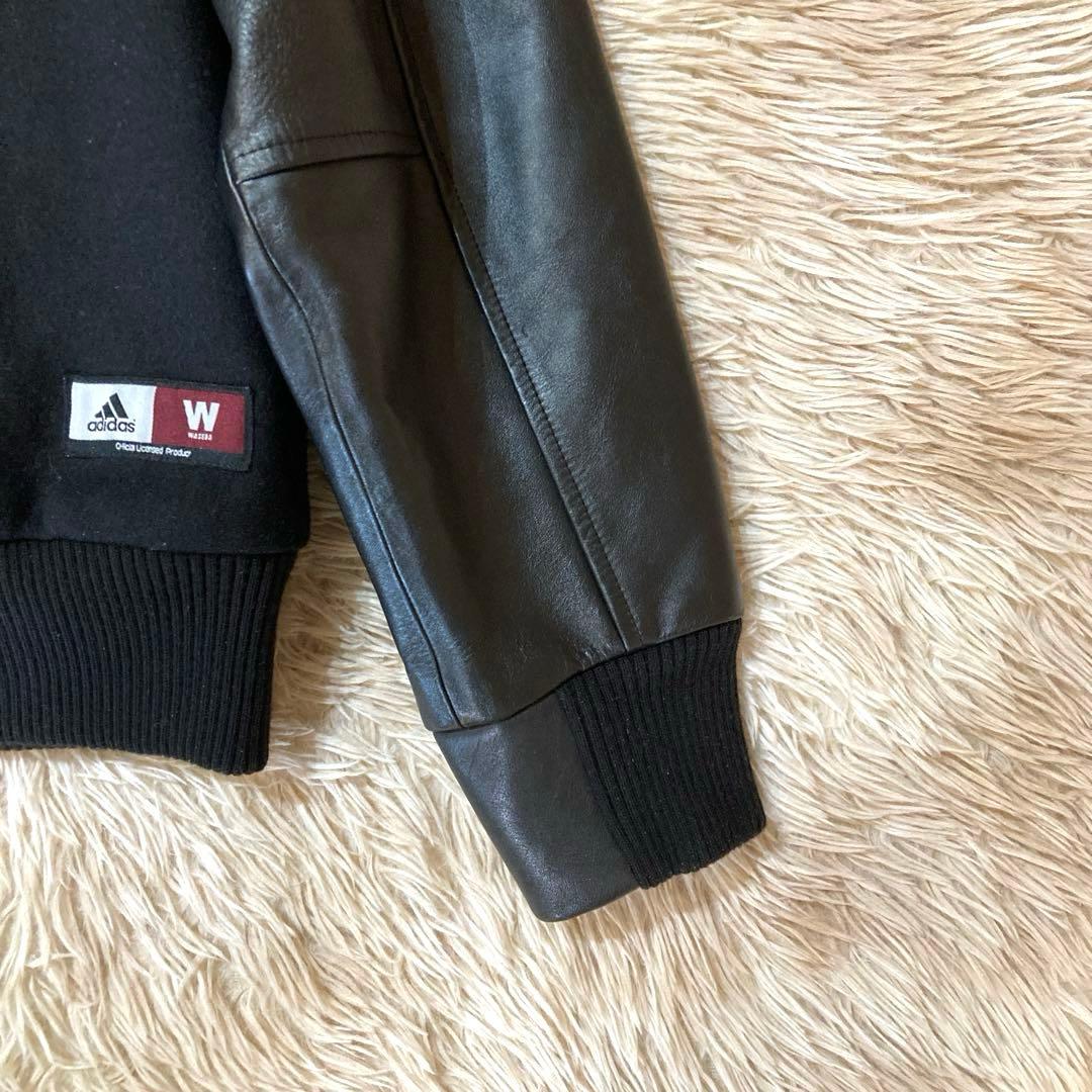 adidas × 早稲田大学 カウレザースタジャン 2003年・限定 黒 M - メルカリ