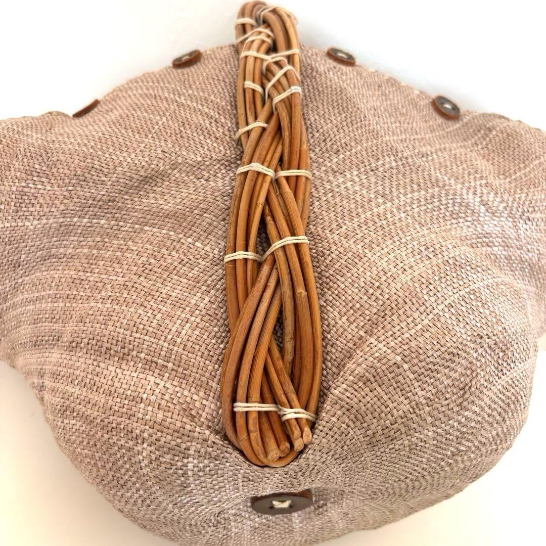 希少レア】エバゴス チャーム カゴバッグ マルシェ 帽子型 パナマ