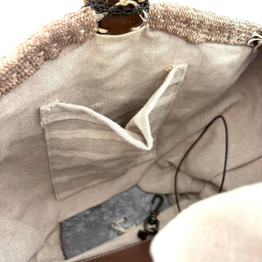 希少レア】エバゴス チャーム カゴバッグ マルシェ 帽子型 パナマ