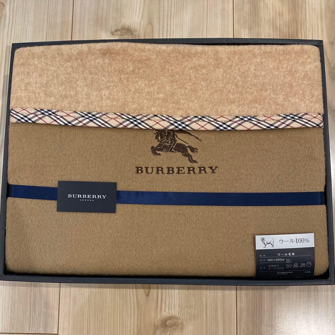 訳あり】Burberry バーバリー ウール毛布 シングル ノバチェック