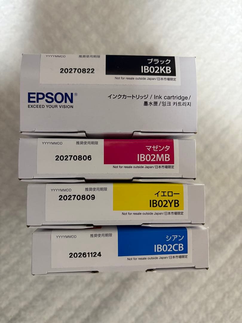 31000円　EPSON IB02シリーズ　4色セット IB02-4PK (顔料4色パック 大容量)エプソン[EPSON]互換インク