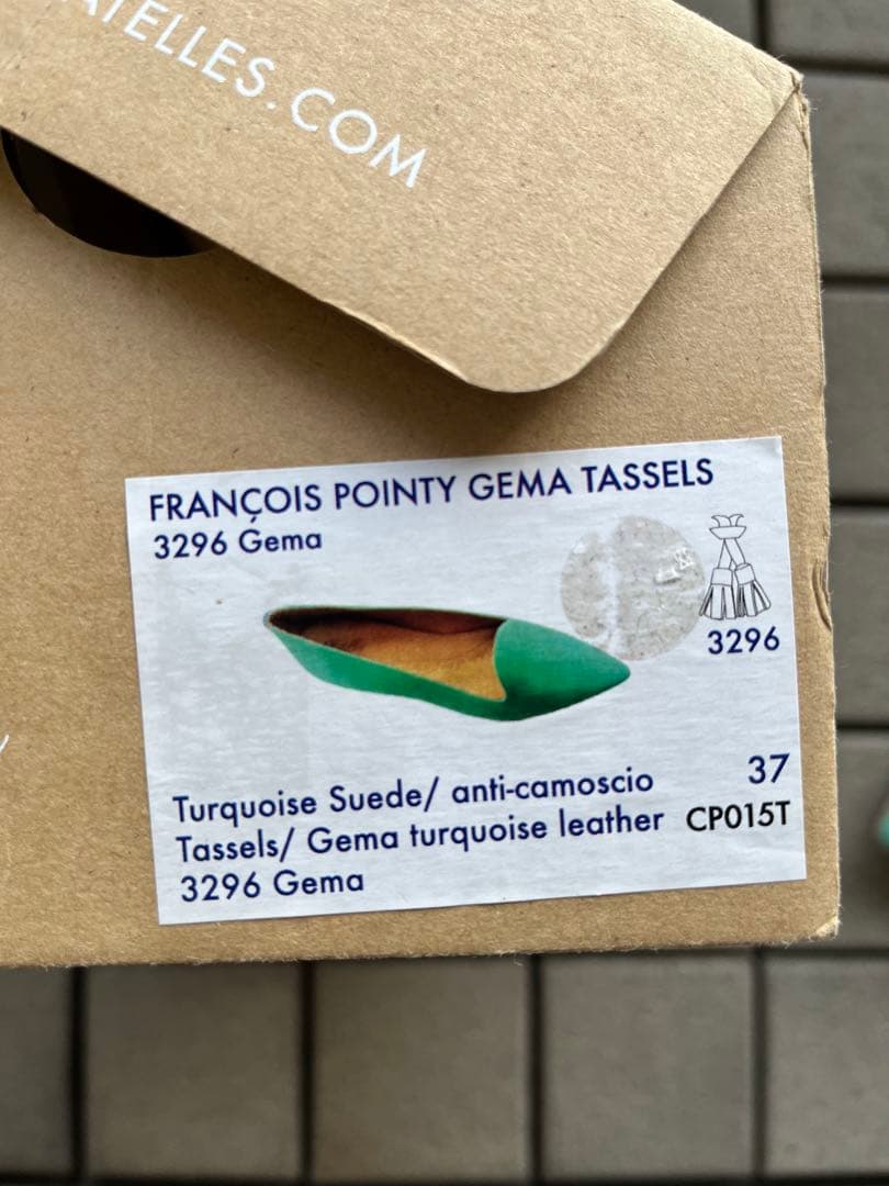 シャテル ポインテッドトウフラットシューズ グリーン サイズ37 - メルカリ