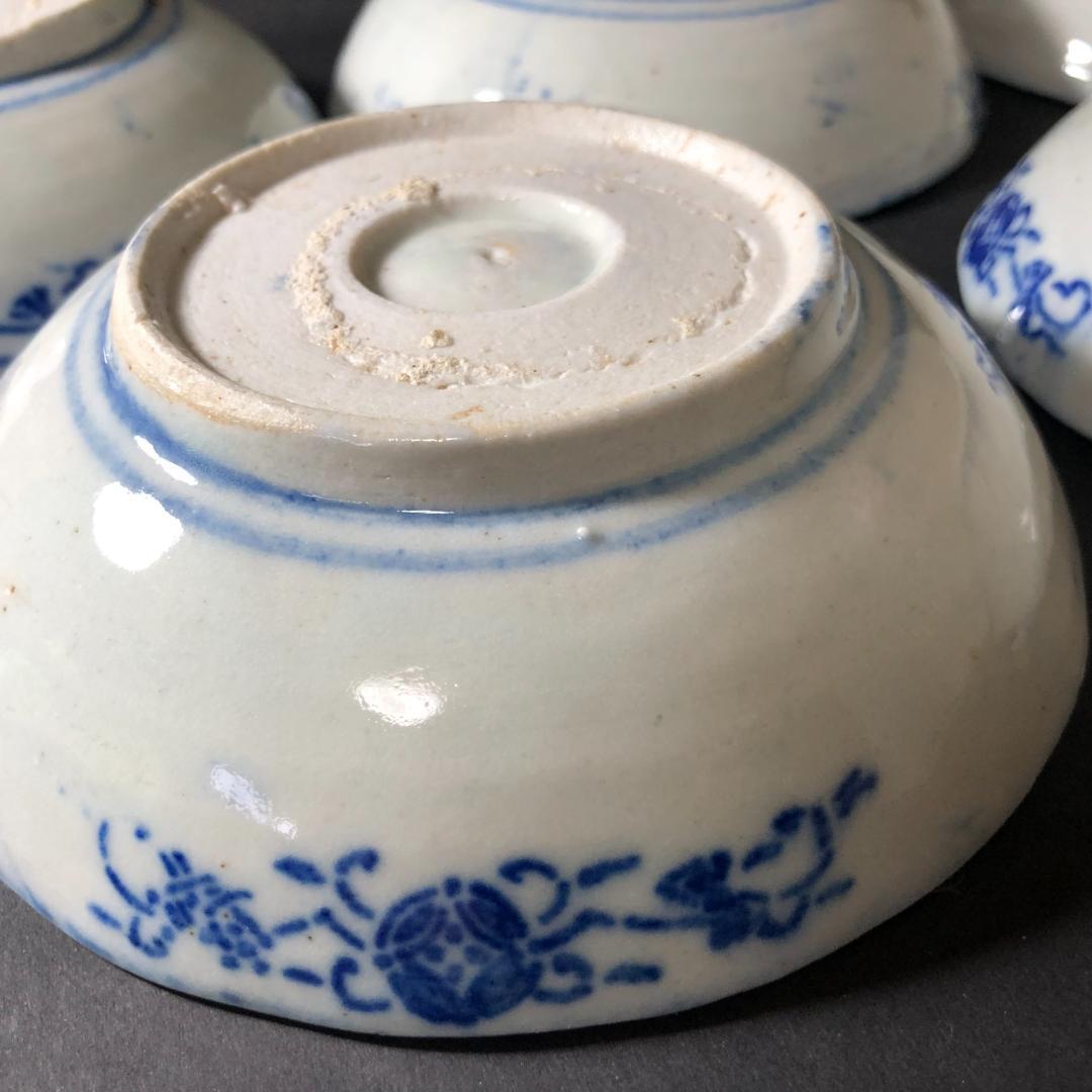 印判 なます皿 なます鉢 紙刷り印判 可愛い花文様 5客 和