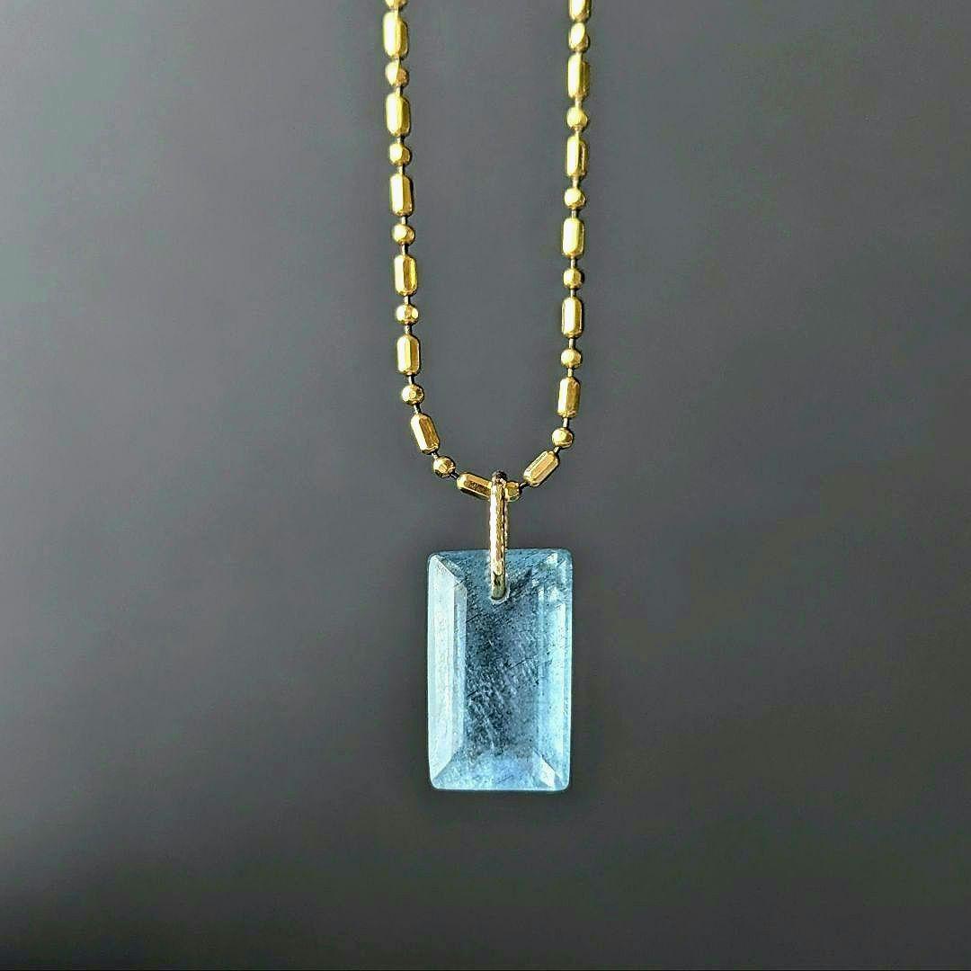 ♢なお♢K18 サンタマリア・アクアマリン 2.8ct ネックレスチャーム