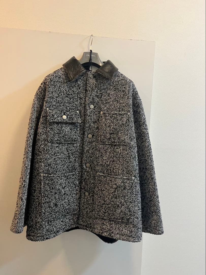 プラダ PRADA 24AW ウールブレンド ジャケット コート グレー - メルカリ