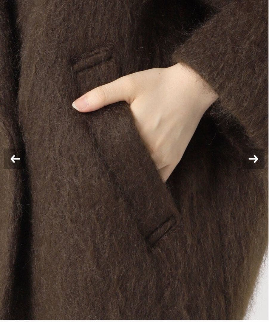 美品【今期】モヘヤMIXシャギーダブルコート - メルカリ