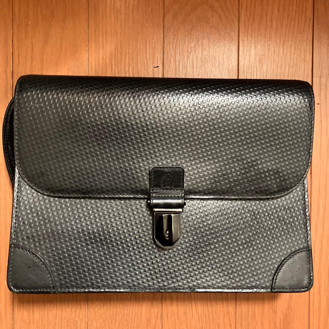 美品】dunhill ダンヒル セカンドバッグ クラッチバッグ レザー 黒
