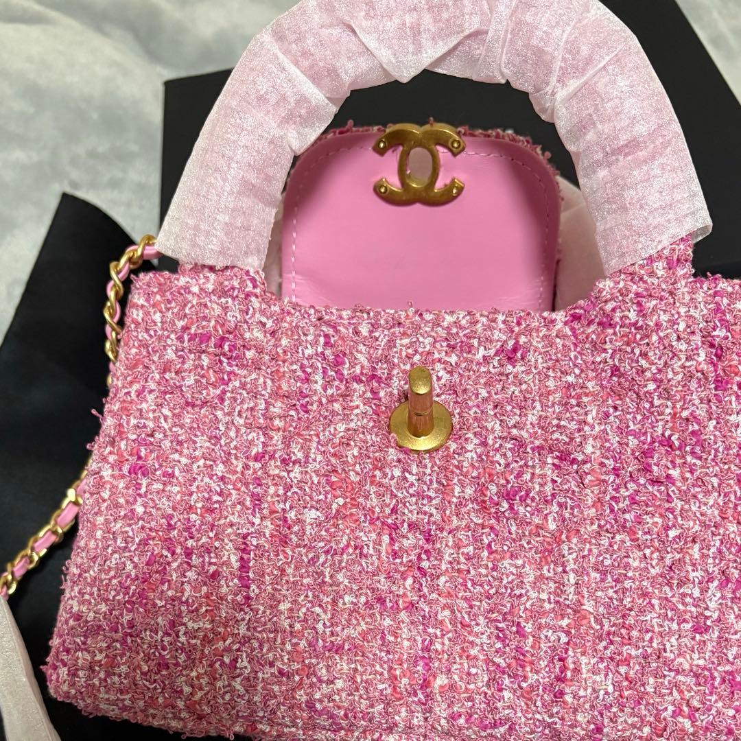 激レア】シャネル ツイード ハンドバッグ ピンク ノベルティ