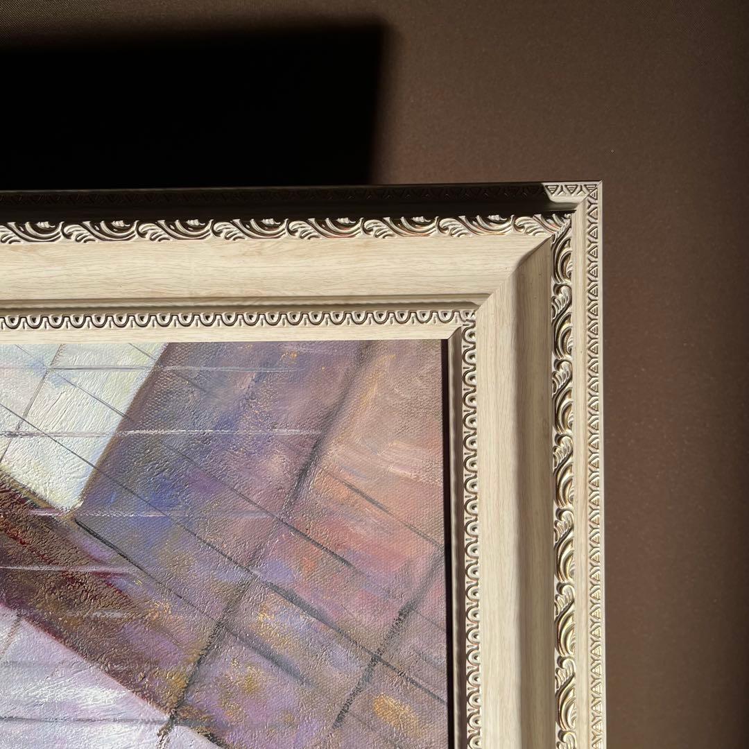 ☆秀作☆ 手書き油絵 クロード・モネ サン・ラザール駅 額付 絵画 油彩