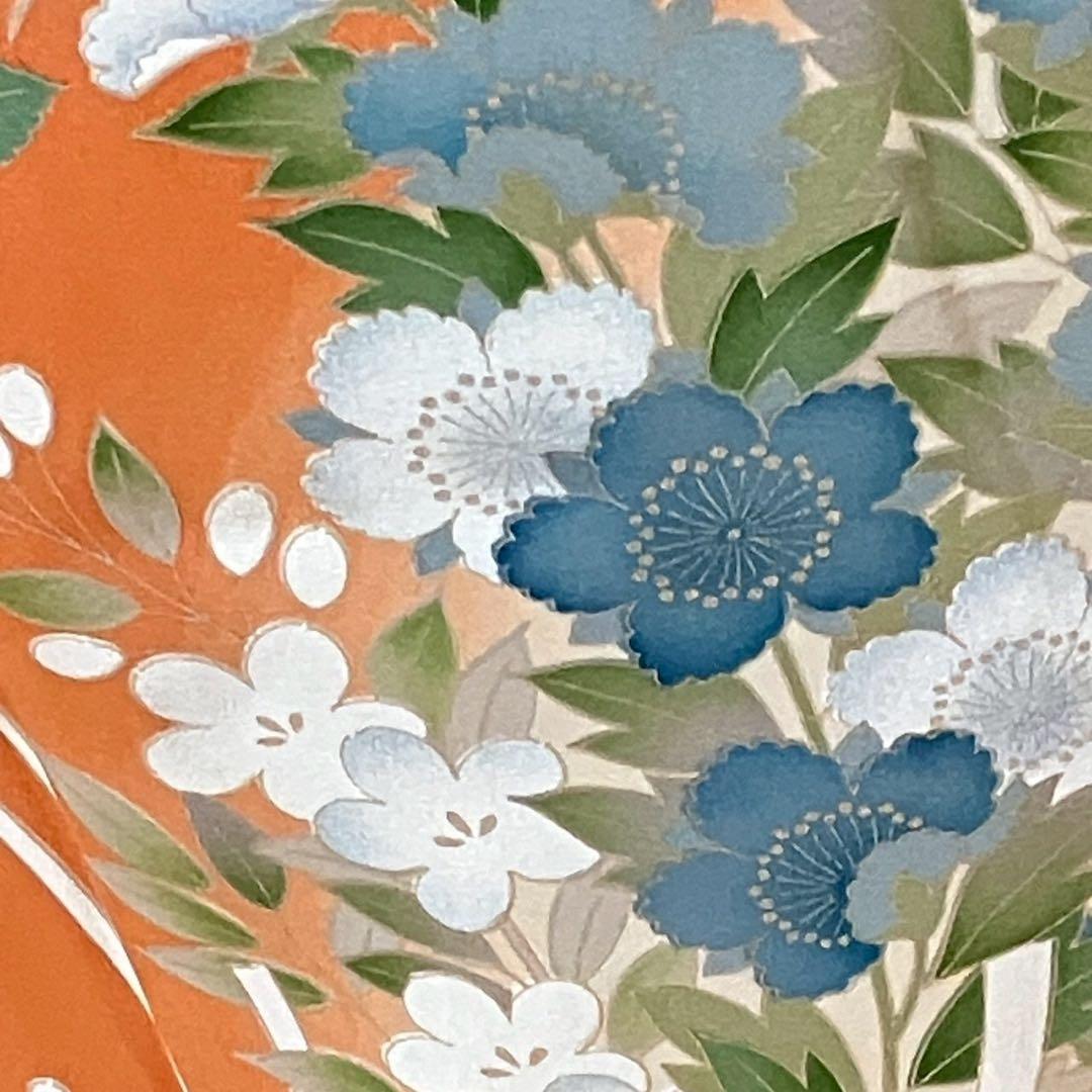 4349］訪問着 草花文様 駒刺繍 ぼかし 銀彩 正絹 着物 袷 - メルカリ