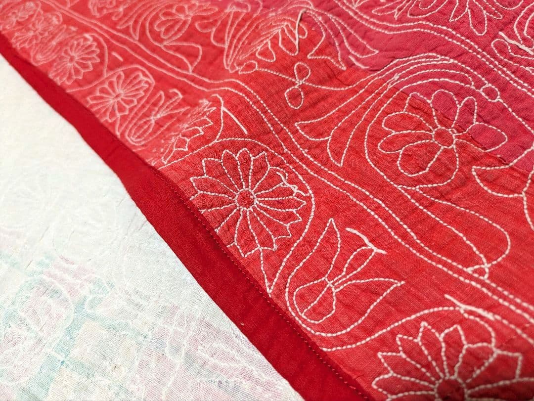 167 ヴィンテージ ラリーキルト / カンタキルト ソファカバー /ラグ 赤