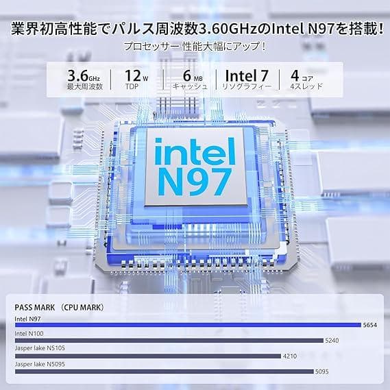 ミニpc 3.60GHz N97 Windows11Pro 8GB 256GB