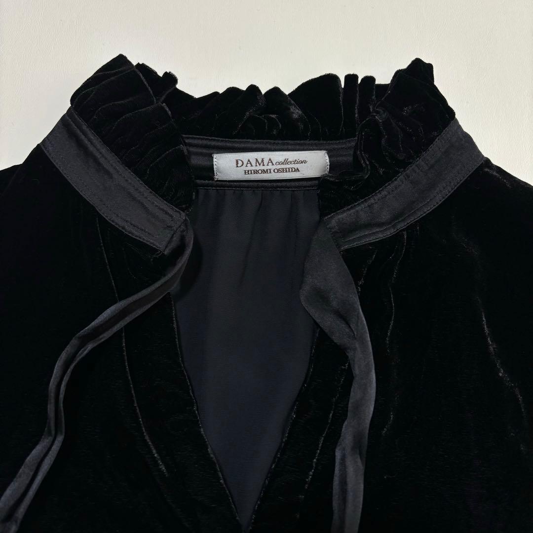 ダーマコレクション ヒロミヨシダ シルクベロアワンピース ブラック L