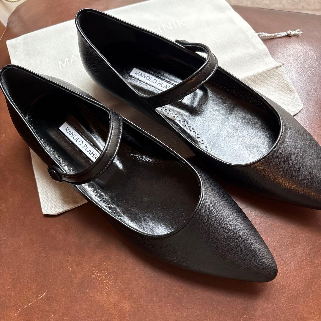 ♪新品MANOLO BLAHNIK マノロブラニク グルグル39.5ブラック