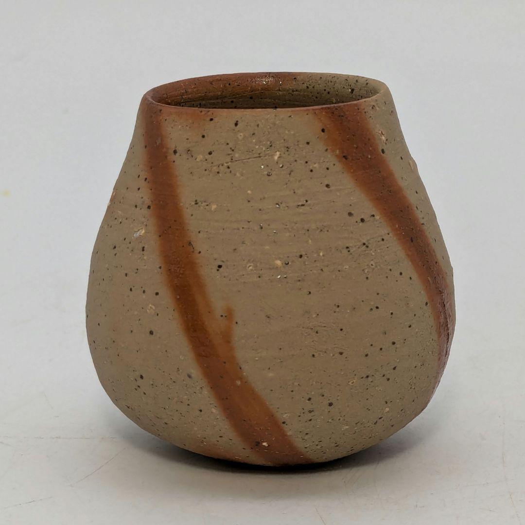 高力芳照 備前焼 緋襷ぐい呑「三茄子」 合箱合布栞 酒器 酒盃 酒杯 お