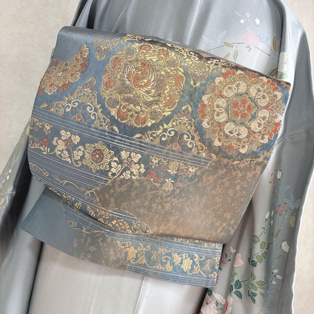 訪問着 フルセット 着物 正絹 四季草花 卒業式 入学式 金駒刺繍 G3