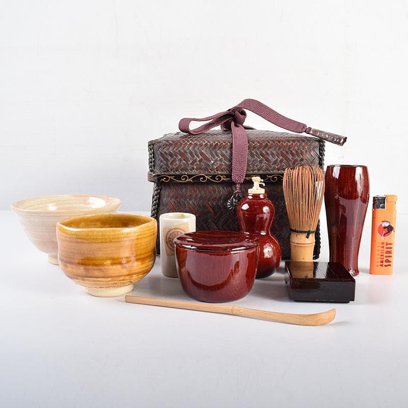 華山作 御所籠 皆具共 茶碗 棗など 十三点一式 仕覆付 共箱 F R7699B