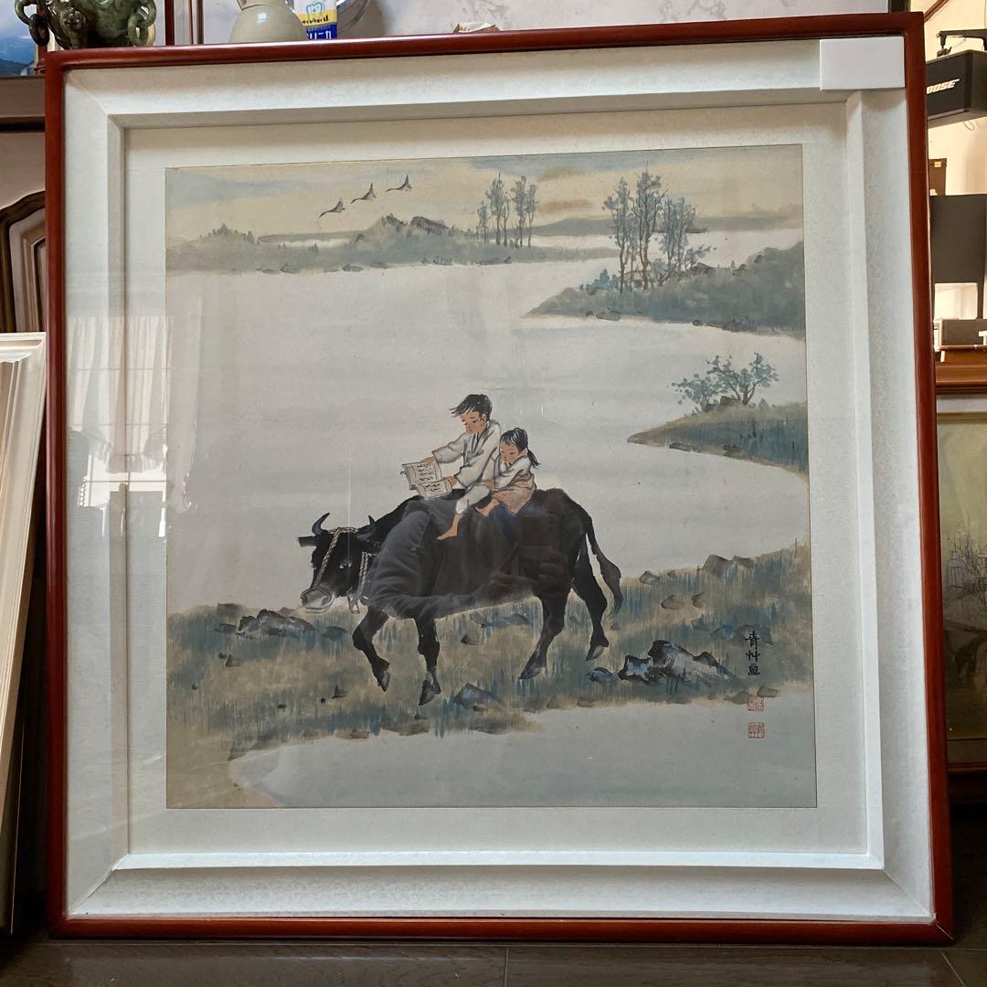 アンティーク　美術品　韓国　絵画 アンティーク絵画 油彩画 盧桄 呂光 女性像 | アンティーク家具と喫茶