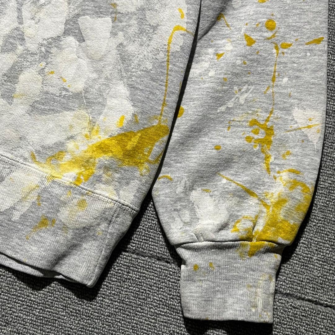 90s USA製 ヴィンテージ チャンピオン ペンキカスタム 前v スウェット