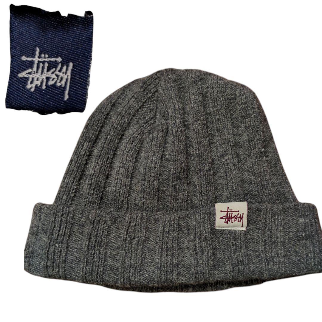 90s old Stussy 紺タグ ステューシー ビーニー ニットキャップ - メルカリ