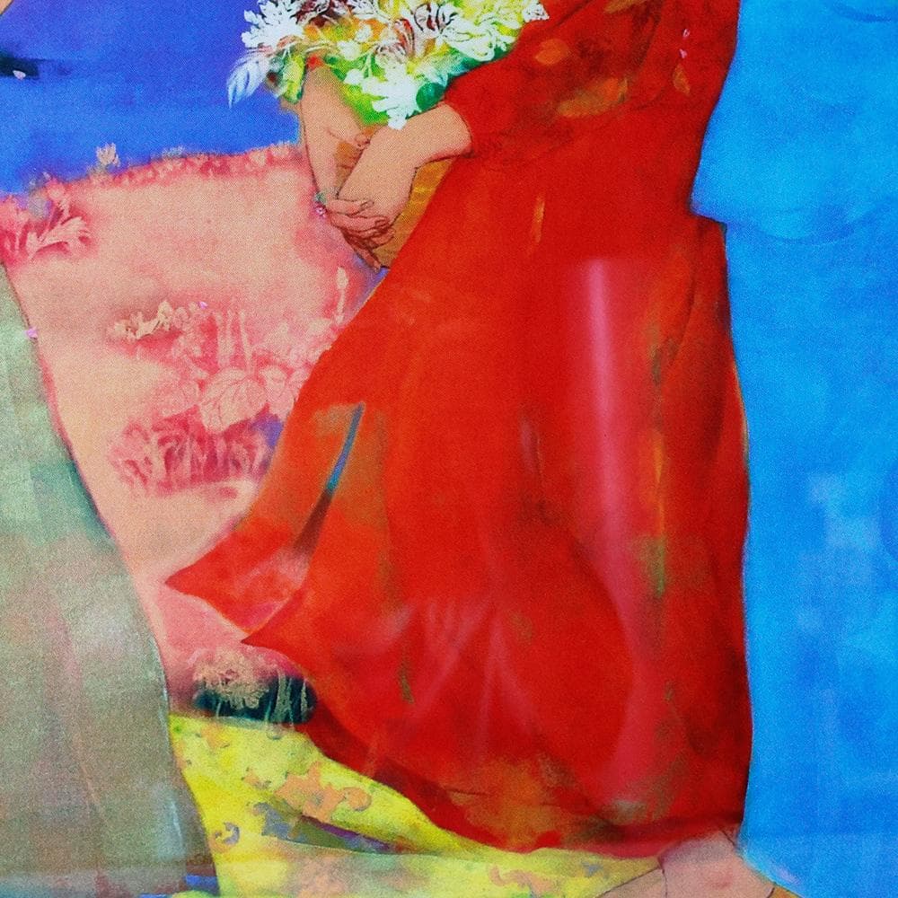 田村能里子 ファンケル銀座展示作 シルクプリント 女神の壁画 額付