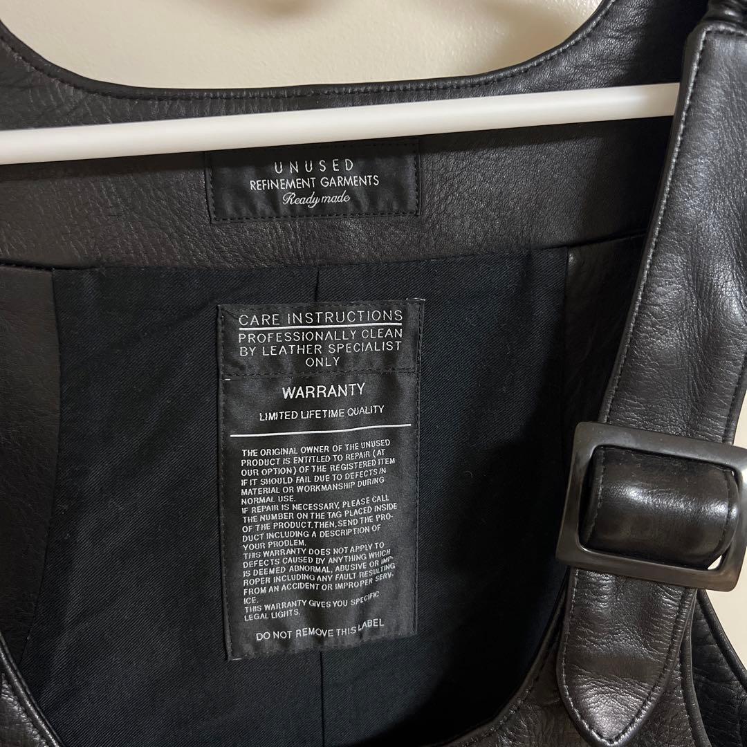 UNUSED レザー ベスト - メルカリ