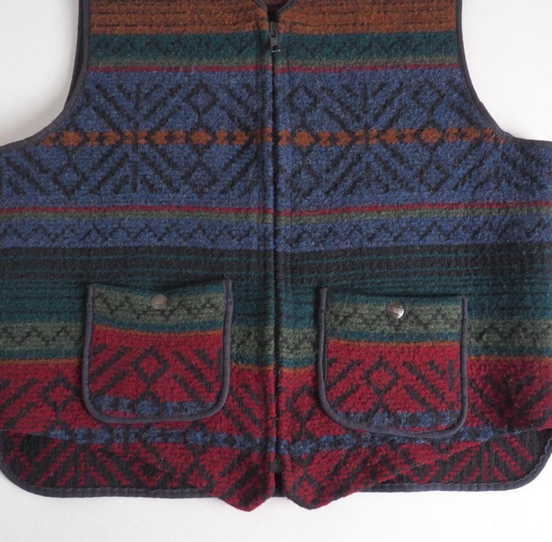 L.L.Bean USA製　90s ベストニット　ネイティブ柄　美品