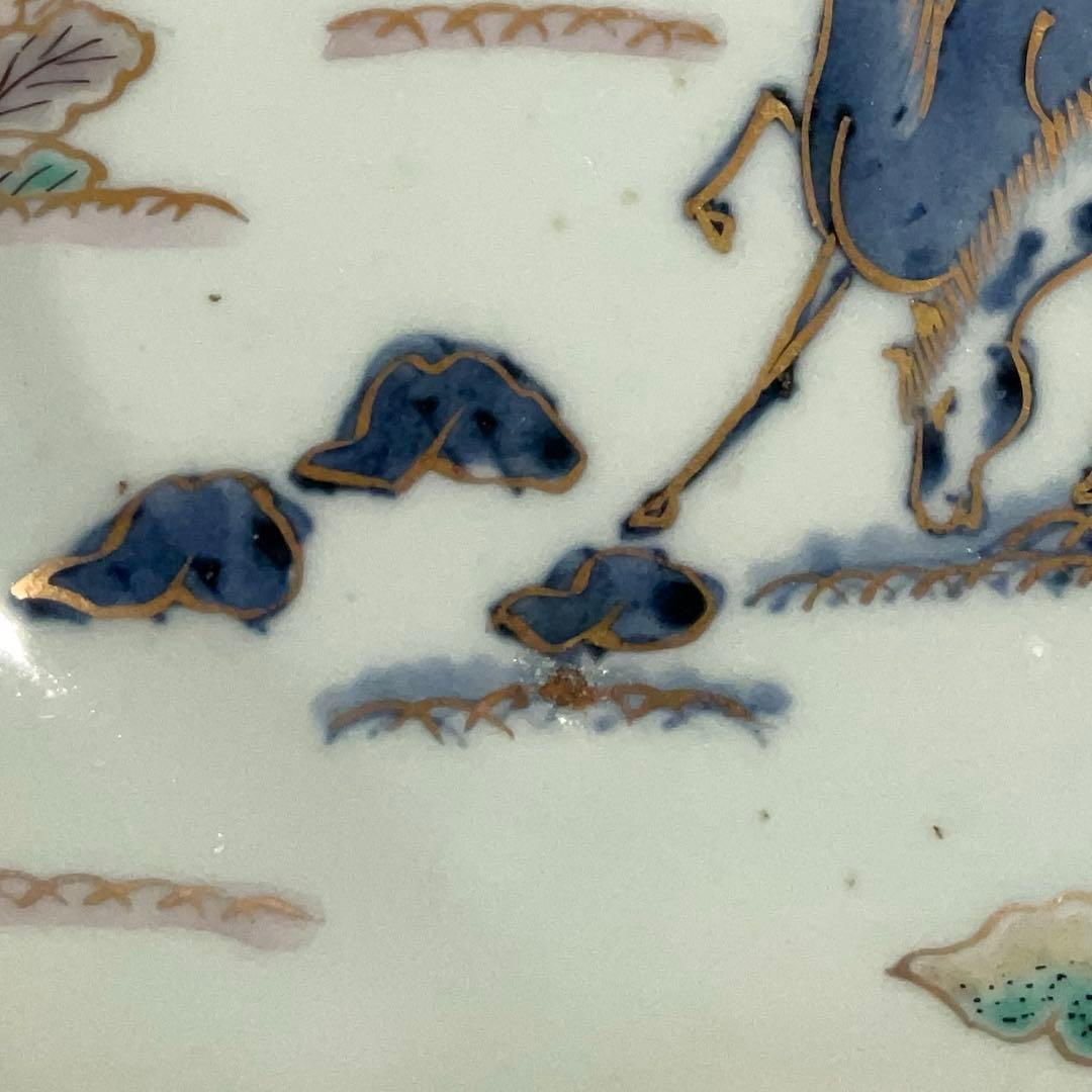 伊万里金襴手馬図変形皿 江戸 古伊万里 金直し R0917w2ダH - メルカリ