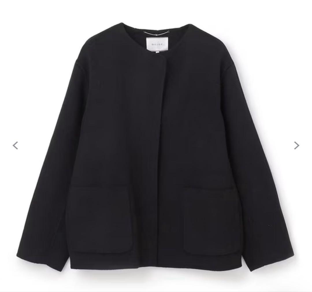 【新品】BEIGE, BUCI ショートコート　ブラック2 セール】 LABBOCK / ウール混2WAYショートコート （その他アウター