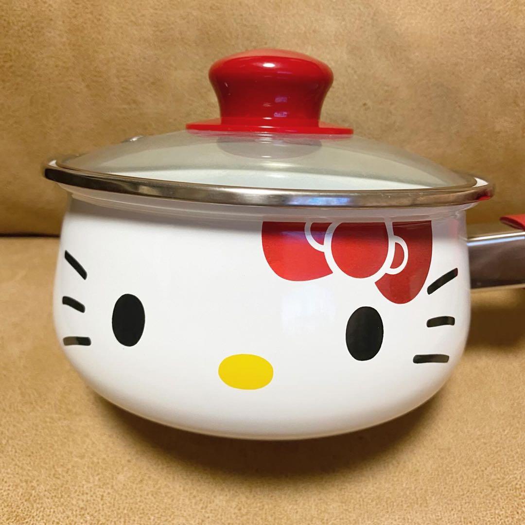 キティちゃん ホーロー鍋 片手鍋 ガラス蓋 ハローキティ - メルカリ