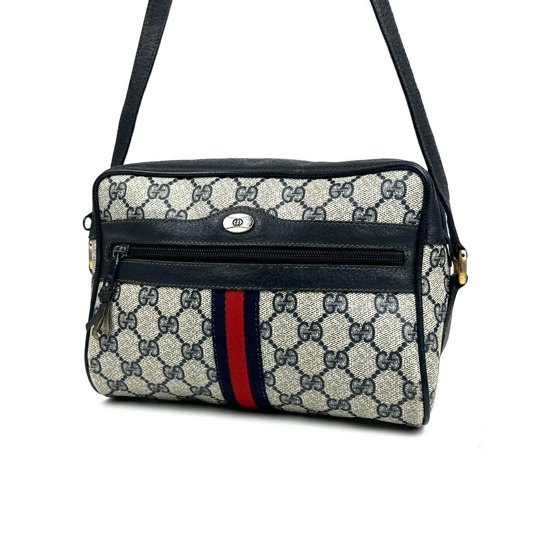 美品】グッチ ショルダーバッグ GGスプリーム シェリーライン PVC