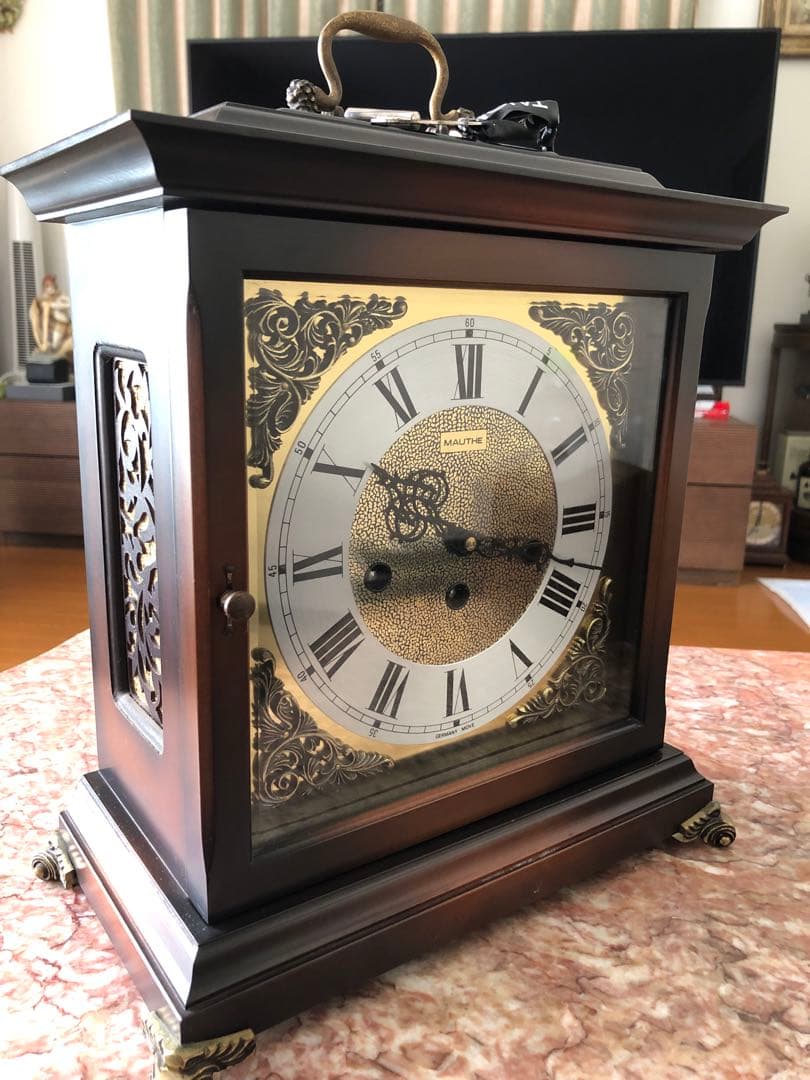 ドイツ MAUTHE社 マウテ社 ゼンマイ式置時計 機械式置時計 8日間連続