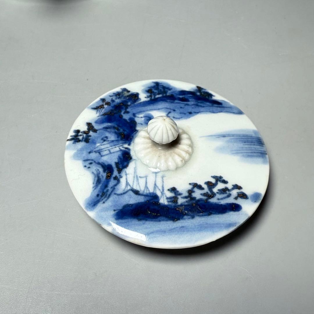 古伊万里 古平戸 染付山水図銚子 江戸時代 古美術 オブジェ 雰囲気◎