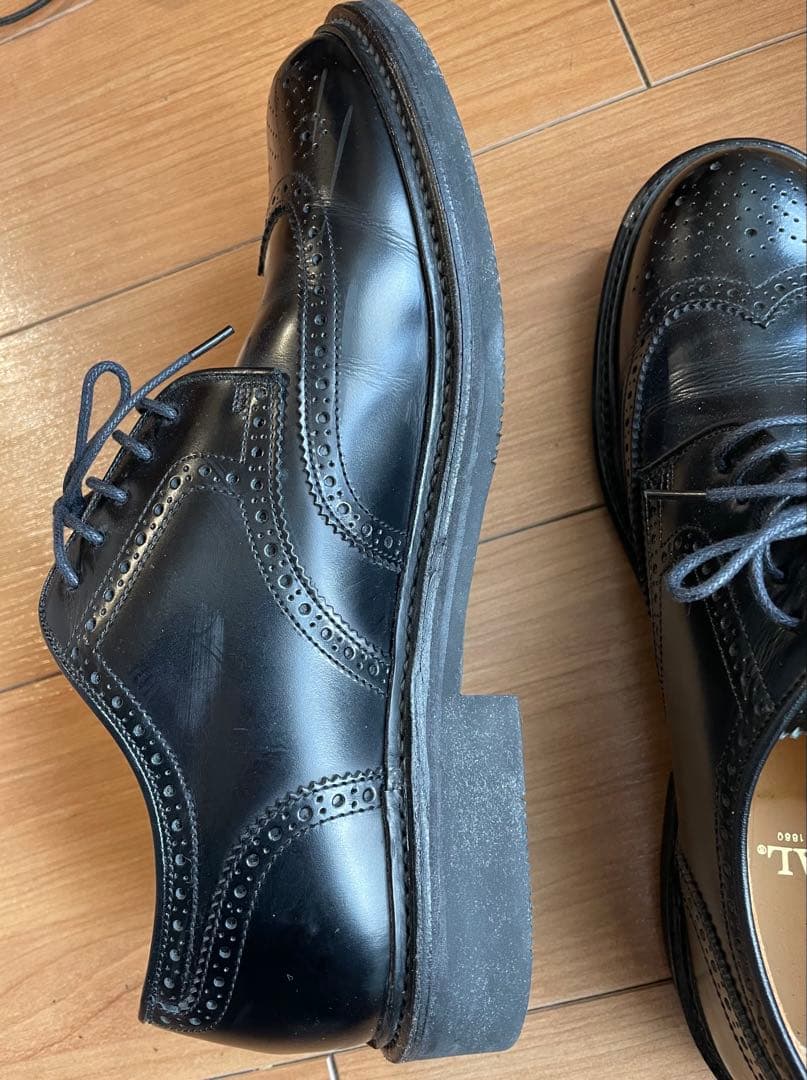 2度のみ着用 リーガル ウイングチップ 黒 ブラック 25.5cm