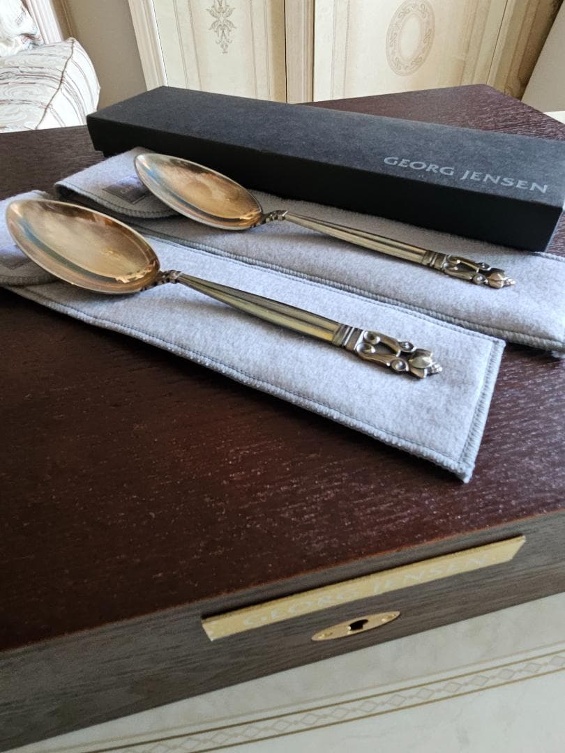 ジョージジェンセンACORN スプーン 2本セット ジョージ・ジェンセン「サービングスプーン＆フォーク 二本セット