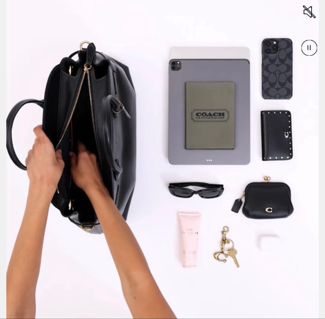 COACH コーチ ソフトエンパイア キャリーオールバッグ 40 ネイビー