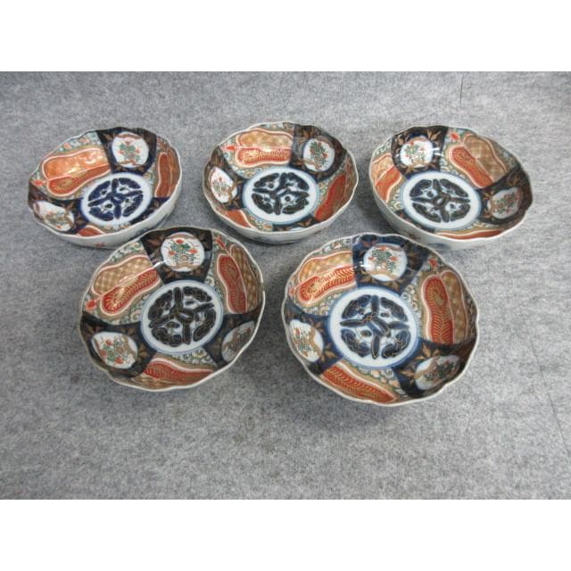 古伊万里色絵金彩軍配図なます皿5枚 [B26061] - メルカリ