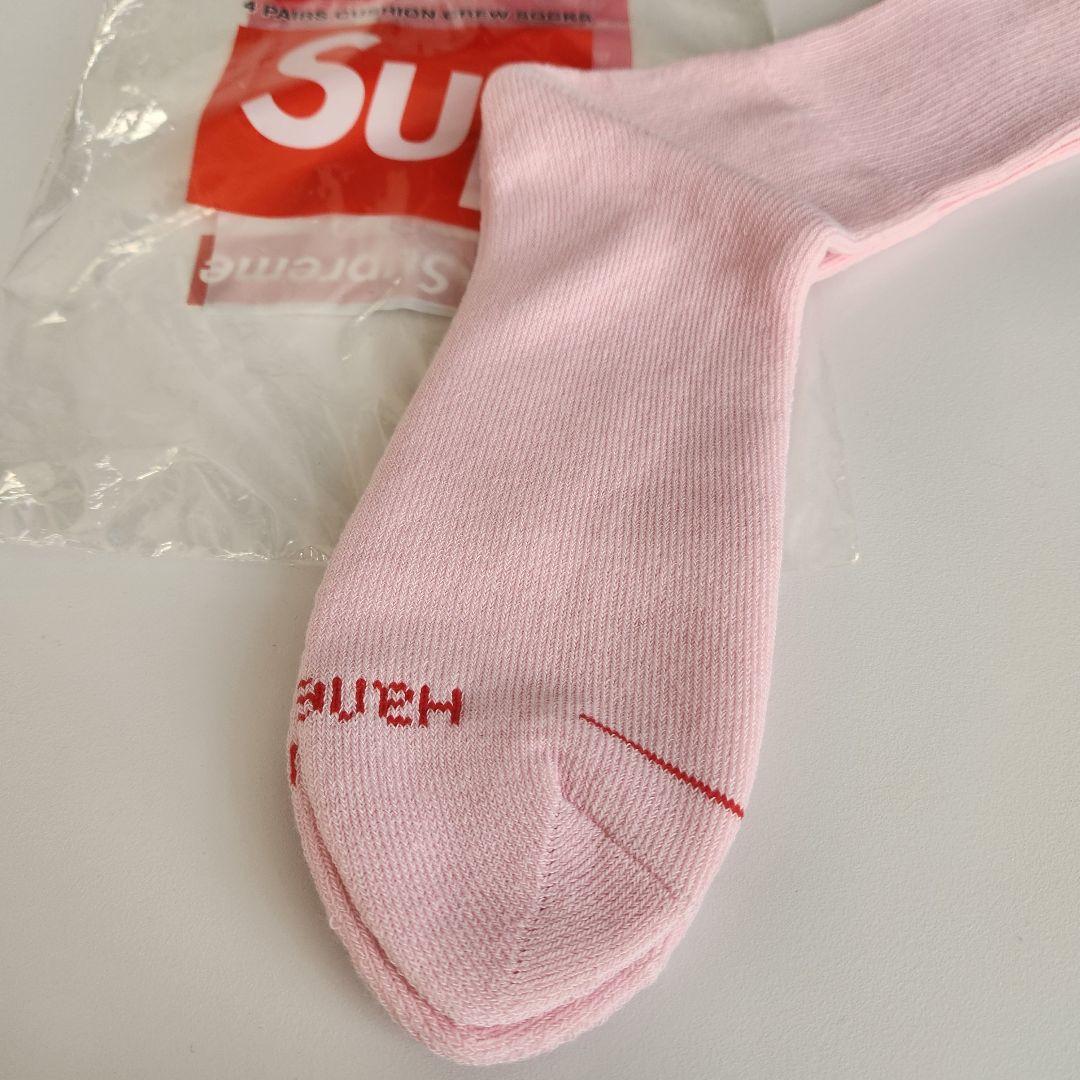 Supreme Hanes ソックス ピンク - メルカリ