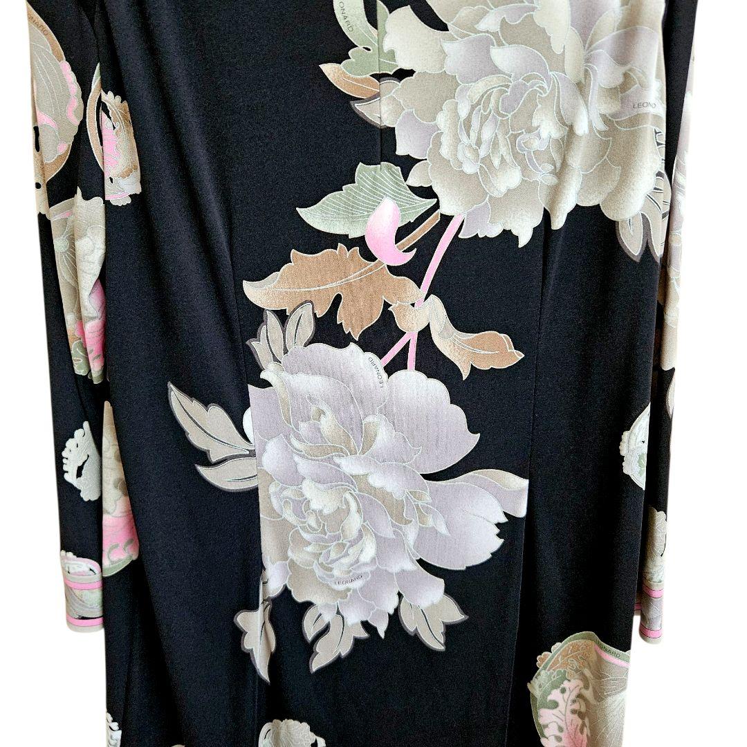 極美品◇レオナール LEONARD カンカン 花柄 ワンピース LLサイズ 近年
