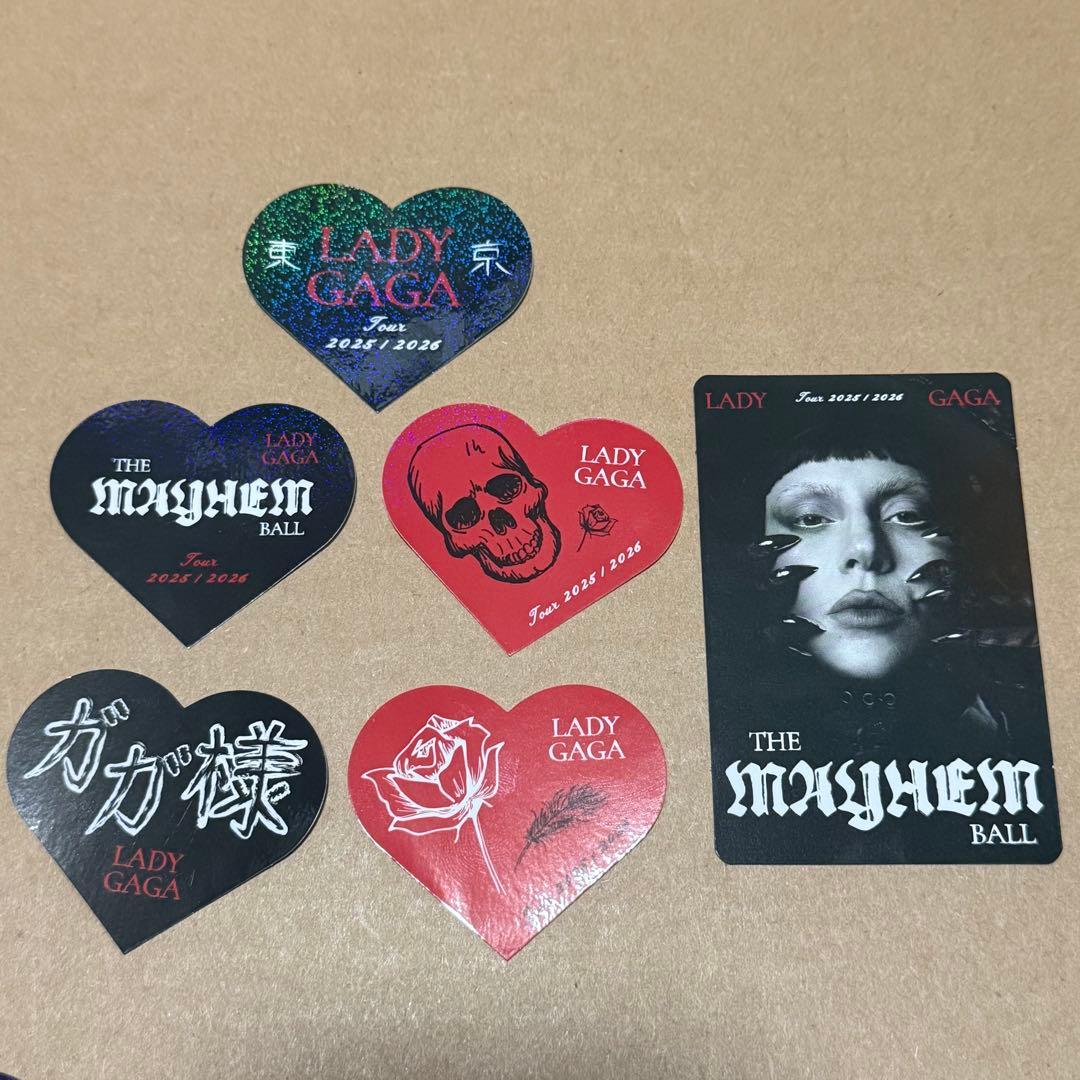 レディーガガ　ステッカー　カード　6種　メイヘム　日本　LADYGAGA レディー・ガガ、会場即売購入特典解禁！CDショップ対象来日記念