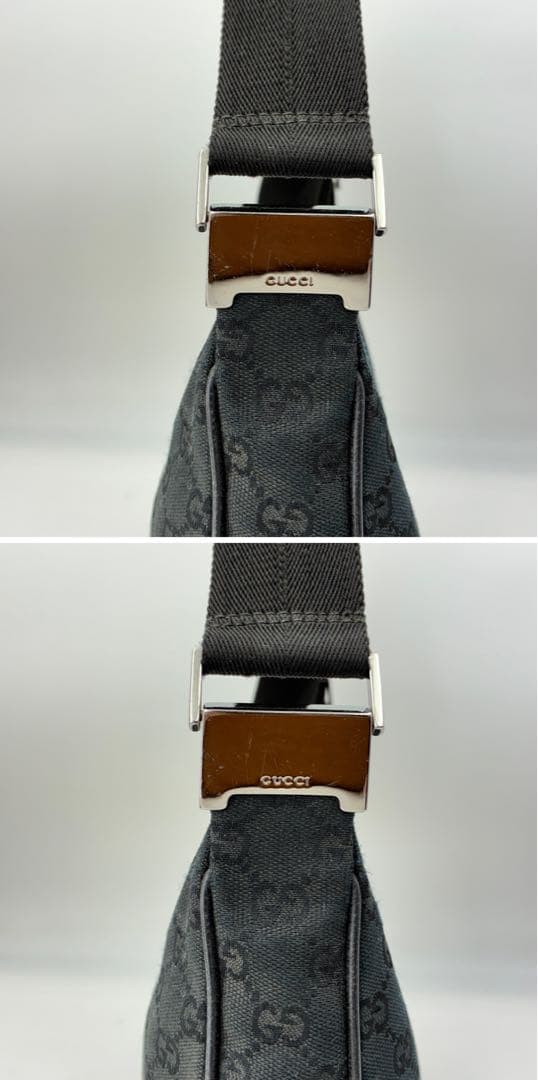GUCCI グッチ ロゴ GG柄 キャンバス ハーフムーン ワンショルダー