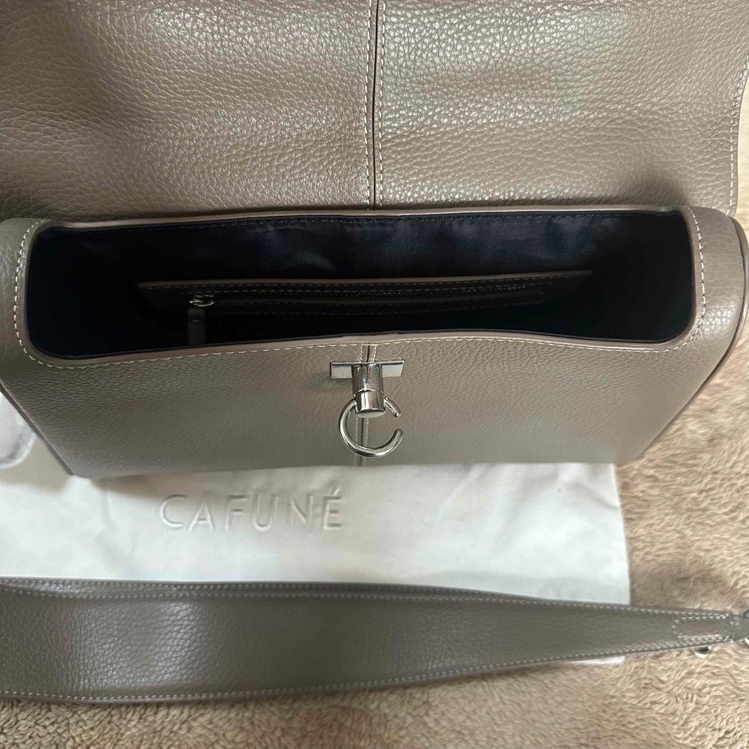 CAFUNE カフネ グレー レザーバッグ ショルダーストラップ付き - メルカリ