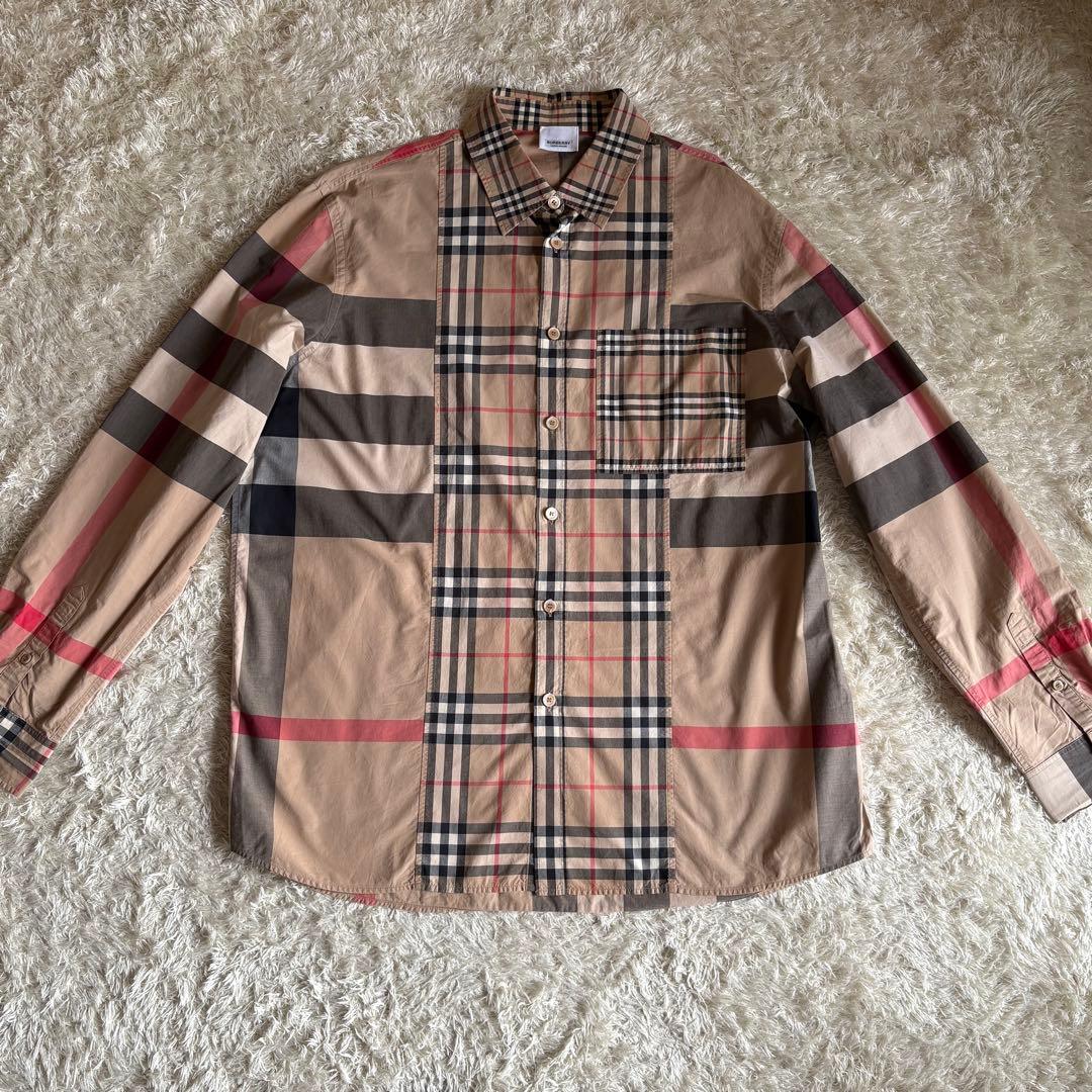 現行 バーバリーロンドン 英国製 メガチェック ノバチェック 切替え