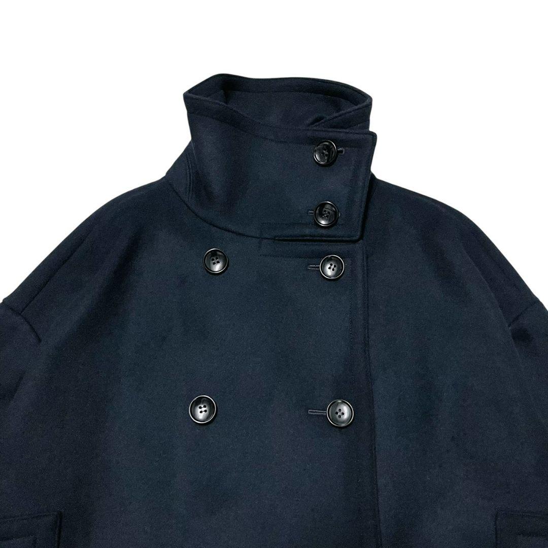 25AW✨ 新品タグ付き NOBLE スタンドカラーオーバーコート ネイビー