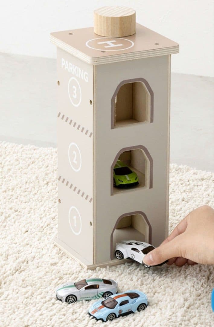 3COINS ミニカー用多層駐車場 収納棚 エレベーターセット - メルカリ